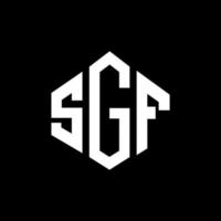 SGF letter logo design with polygon shape. SGF polygon and cube shape logo design. SGF hexagon vector logo template white and black colors. SGF monogram, business and real estate logo.