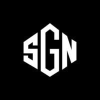 SGN letter logo design with polygon shape. SGN polygon and cube shape logo design. SGN hexagon vector logo template white and black colors. SGN monogram, business and real estate logo.