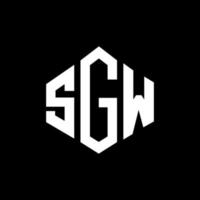 SGW letter logo design with polygon shape. SGW polygon and cube shape logo design. SGW hexagon vector logo template white and black colors. SGW monogram, business and real estate logo.