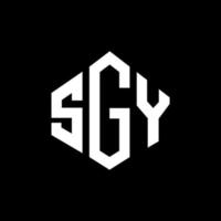 SGY letter logo design with polygon shape. SGY polygon and cube shape logo design. SGY hexagon vector logo template white and black colors. SGY monogram, business and real estate logo.