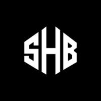 diseño de logotipo de letra shb con forma de polígono. diseño de logotipo en forma de cubo y polígono shb. plantilla de logotipo vectorial hexágono shb colores blanco y negro. monograma shb, logotipo comercial y inmobiliario. vector