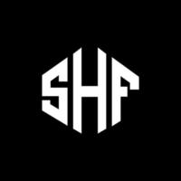 diseño de logotipo de letra shf con forma de polígono. diseño de logotipo en forma de cubo y polígono shf. plantilla de logotipo vectorial hexagonal shf colores blanco y negro. monograma shf, logotipo comercial e inmobiliario. vector