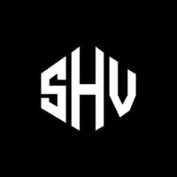 diseño de logotipo de letra shv con forma de polígono. diseño de logotipo en forma de cubo y polígono shv. shv hexágono vector logo plantilla colores blanco y negro. monograma shv, logotipo comercial y inmobiliario.