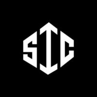 diseño de logotipo de letra sic con forma de polígono. diseño de logotipo en forma de cubo y polígono sic. sic hexágono vector logo plantilla colores blanco y negro. monograma sic, logotipo comercial e inmobiliario.