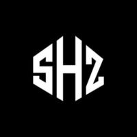 SHZ letter logo design with polygon shape. SHZ polygon and cube shape logo design. SHZ hexagon vector logo template white and black colors. SHZ monogram, business and real estate logo.