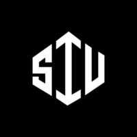 SIU letter logo design with polygon shape. SIU polygon and cube shape logo design. SIU hexagon vector logo template white and black colors. SIU monogram, business and real estate logo.