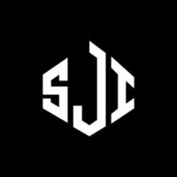 SJI letter logo design with polygon shape. SJI polygon and cube shape logo design. SJI hexagon vector logo template white and black colors. SJI monogram, business and real estate logo.