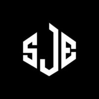 SJE letter logo design with polygon shape. SJE polygon and cube shape logo design. SJE hexagon vector logo template white and black colors. SJE monogram, business and real estate logo.