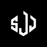 SJJ letter logo design with polygon shape. SJJ polygon and cube shape logo design. SJJ hexagon vector logo template white and black colors. SJJ monogram, business and real estate logo.