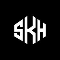 diseño de logotipo de letra skh con forma de polígono. diseño de logotipo en forma de cubo y polígono skh. plantilla de logotipo vectorial hexagonal skh colores blanco y negro. monograma skh, logotipo comercial y inmobiliario. vector