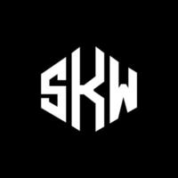 diseño de logotipo de letra skw con forma de polígono. diseño de logotipo en forma de cubo y polígono skw. skw hexágono vector logo plantilla colores blanco y negro. Monograma skw, logotipo comercial e inmobiliario.