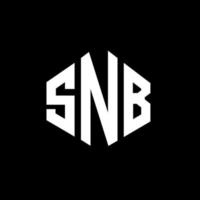 SNB letter logo design with polygon shape. SNB polygon and cube shape logo design. SNB hexagon vector logo template white and black colors. SNB monogram, business and real estate logo.