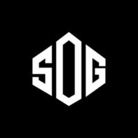 SOG letter logo design with polygon shape. SOG polygon and cube shape logo design. SOG hexagon vector logo template white and black colors. SOG monogram, business and real estate logo.