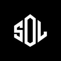 SOL letter logo design with polygon shape. SOL polygon and cube shape logo design. SOL hexagon vector logo template white and black colors. SOL monogram, business and real estate logo.