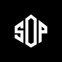 SOP letter logo design with polygon shape. SOP polygon and cube shape logo design. SOP hexagon vector logo template white and black colors. SOP monogram, business and real estate logo.