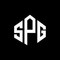 diseño de logotipo de letra spg con forma de polígono. diseño de logotipo de forma de cubo y polígono spg. spg hexagon vector logo plantilla colores blanco y negro. monograma spg, logotipo empresarial y inmobiliario.