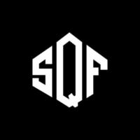 diseño de logotipo de letra sqf con forma de polígono. diseño de logotipo de forma de cubo y polígono sqf. plantilla de logotipo vectorial hexagonal sqf colores blanco y negro. monograma sqf, logotipo comercial e inmobiliario. vector