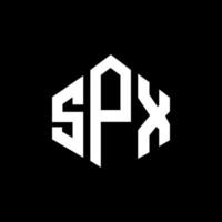 SPX letter logo design with polygon shape. SPX polygon and cube shape logo design. SPX hexagon vector logo template white and black colors. SPX monogram, business and real estate logo.