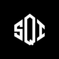 SQI letter logo design with polygon shape. SQI polygon and cube shape logo design. SQI hexagon vector logo template white and black colors. SQI monogram, business and real estate logo.