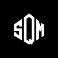 SQM letter logo design with polygon shape. SQM polygon and cube shape logo design. SQM hexagon vector logo template white and black colors. SQM monogram, business and real estate logo.