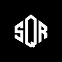 SQR letter logo design with polygon shape. SQR polygon and cube shape logo design. SQR hexagon vector logo template white and black colors. SQR monogram, business and real estate logo.