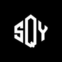 SQY letter logo design with polygon shape. SQY polygon and cube shape logo design. SQY hexagon vector logo template white and black colors. SQY monogram, business and real estate logo.