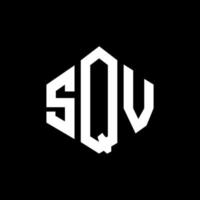 SQV letter logo design with polygon shape. SQV polygon and cube shape logo design. SQV hexagon vector logo template white and black colors. SQV monogram, business and real estate logo.