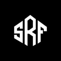 SRF letter logo design with polygon shape. SRF polygon and cube shape logo design. SRF hexagon vector logo template white and black colors. SRF monogram, business and real estate logo.