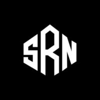 SRN letter logo design with polygon shape. SRN polygon and cube shape logo design. SRN hexagon vector logo template white and black colors. SRN monogram, business and real estate logo.