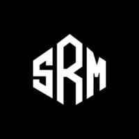 SRM letter logo design with polygon shape. SRM polygon and cube shape logo design. SRM hexagon vector logo template white and black colors. SRM monogram, business and real estate logo.