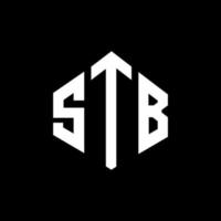 diseño de logotipo de letra stb con forma de polígono. diseño de logotipo de forma de cubo y polígono stb. plantilla de logotipo vectorial hexagonal stb colores blanco y negro. monograma stb, logotipo comercial y inmobiliario. vector