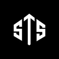 diseño de logotipo de letra sts con forma de polígono. diseño de logotipo en forma de polígono y cubo. sts hexágono vector logo plantilla colores blanco y negro. monograma de sts, logotipo comercial e inmobiliario.