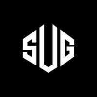 SUG letter logo design with polygon shape. SUG polygon and cube shape logo design. SUG hexagon vector logo template white and black colors. SUG monogram, business and real estate logo.