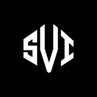 SVI letter logo design with polygon shape. SVI polygon and cube shape logo design. SVI hexagon vector logo template white and black colors. SVI monogram, business and real estate logo.