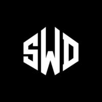 diseño de logotipo de letra swd con forma de polígono. diseño de logotipo en forma de cubo y polígono swd. plantilla de logotipo vectorial hexagonal swd colores blanco y negro. monograma swd, logotipo empresarial y inmobiliario. vector