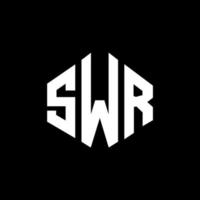 SWR letter logo design with polygon shape. SWR polygon and cube shape logo design. SWR hexagon vector logo template white and black colors. SWR monogram, business and real estate logo.