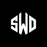 diseño de logotipo de letra swo con forma de polígono. Diseño de logotipo en forma de cubo y polígono swo. swo hexágono vector logo plantilla colores blanco y negro. monograma swo, logotipo comercial e inmobiliario.