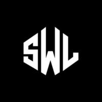 diseño de logotipo de letra swl con forma de polígono. diseño de logotipo de forma de cubo y polígono swl. swl hexágono vector logo plantilla colores blanco y negro. monograma swl, logotipo comercial y inmobiliario.
