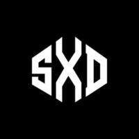 SXD letter logo design with polygon shape. SXD polygon and cube shape logo design. SXD hexagon vector logo template white and black colors. SXD monogram, business and real estate logo.