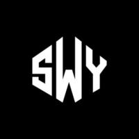 SWY letter logo design with polygon shape. SWY polygon and cube shape logo design. SWY hexagon vector logo template white and black colors. SWY monogram, business and real estate logo.