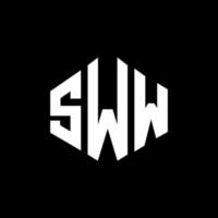 diseño de logotipo de letra sww con forma de polígono. diseño de logotipo en forma de cubo y polígono sww. sww hexágono vector logo plantilla colores blanco y negro. monograma sww, logotipo empresarial y inmobiliario.