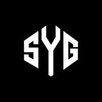 diseño de logotipo de letra syg con forma de polígono. diseño de logotipo en forma de cubo y polígono syg. syg hexagon vector logo plantilla colores blanco y negro. monograma syg, logotipo empresarial y inmobiliario.