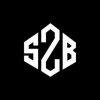 SZB letter logo design with polygon shape. SZB polygon and cube shape logo design. SZB hexagon vector logo template white and black colors. SZB monogram, business and real estate logo.