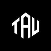 TAU letter logo design with polygon shape. TAU polygon and cube shape logo design. TAU hexagon vector logo template white and black colors. TAU monogram, business and real estate logo.