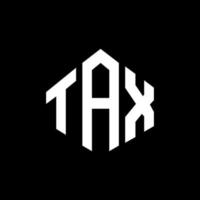 TAX letter logo design with polygon shape. TAX polygon and cube shape logo design. TAX hexagon vector logo template white and black colors. TAX monogram, business and real estate logo.