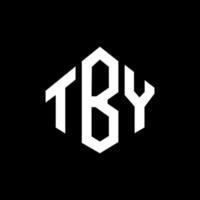 TBY letter logo design with polygon shape. TBY polygon and cube shape logo design. TBY hexagon vector logo template white and black colors. TBY monogram, business and real estate logo.