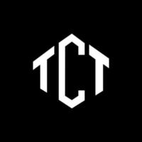 diseño de logotipo de letra tct con forma de polígono. diseño de logotipo en forma de cubo y polígono tct. tct hexágono vector logo plantilla colores blanco y negro. monograma tct, logotipo comercial e inmobiliario.