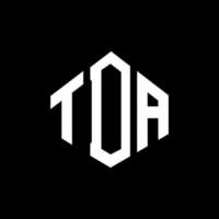 TDA letter logo design with polygon shape. TDA polygon and cube shape logo design. TDA hexagon vector logo template white and black colors. TDA monogram, business and real estate logo.