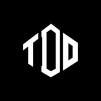 TDO letter logo design with polygon shape. TDO polygon and cube shape logo design. TDO hexagon vector logo template white and black colors. TDO monogram, business and real estate logo.