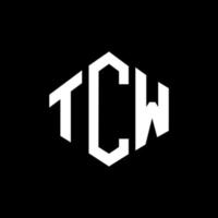 diseño de logotipo de letra tcw con forma de polígono. diseño de logotipo en forma de cubo y polígono tcw. tcw hexágono vector logo plantilla colores blanco y negro. monograma tcw, logotipo comercial e inmobiliario.
